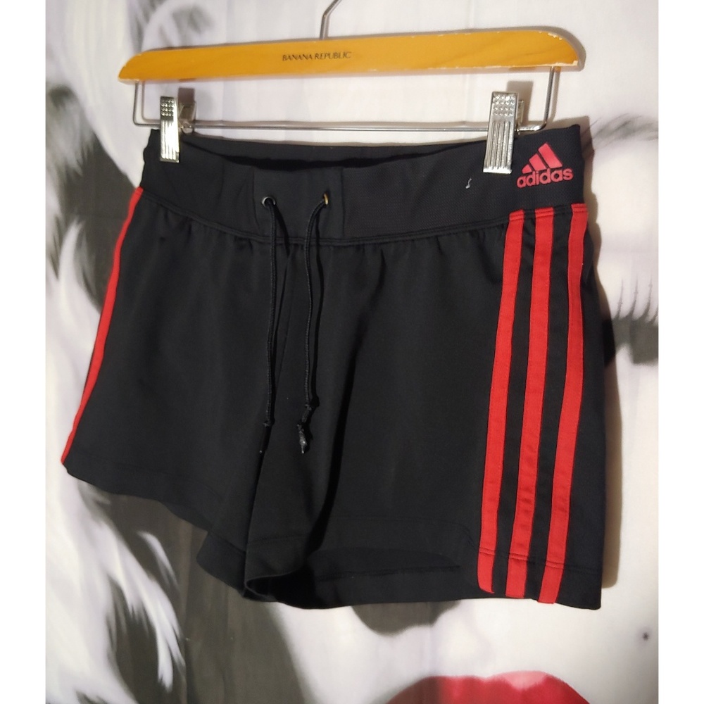 Black and red Adidas shorts